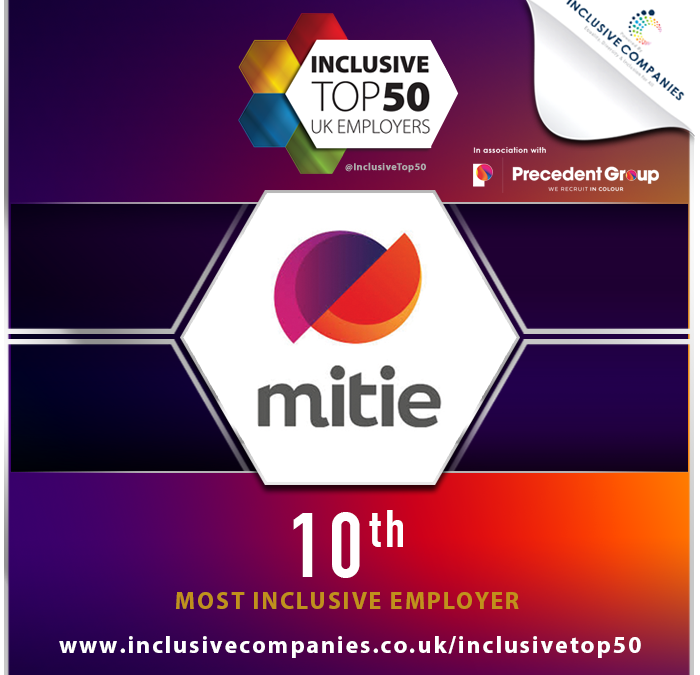 Mitie ranks 10th on the list of Inclusive Top 50 UK Employers